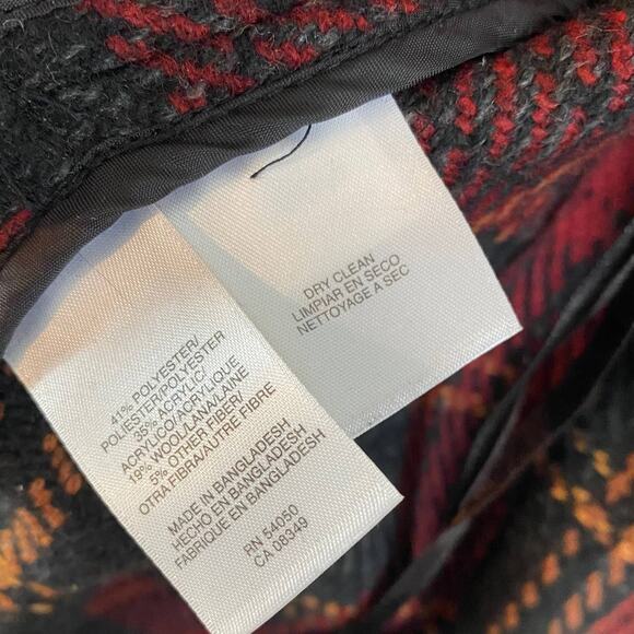 Evan-Picone Red plaid belted jacket size Petite Large - Picture 8 of 8